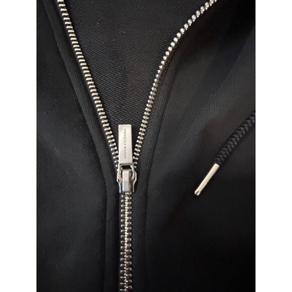 Armani Exchange Womens Black Hoodie Logo Cuffs Full-Zip Closure Size L - Picture 3 of 10